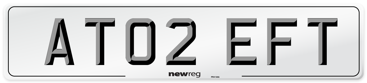 AT02 EFT Number Plate from New Reg
